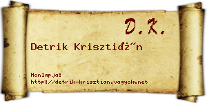 Detrik Krisztián névjegykártya